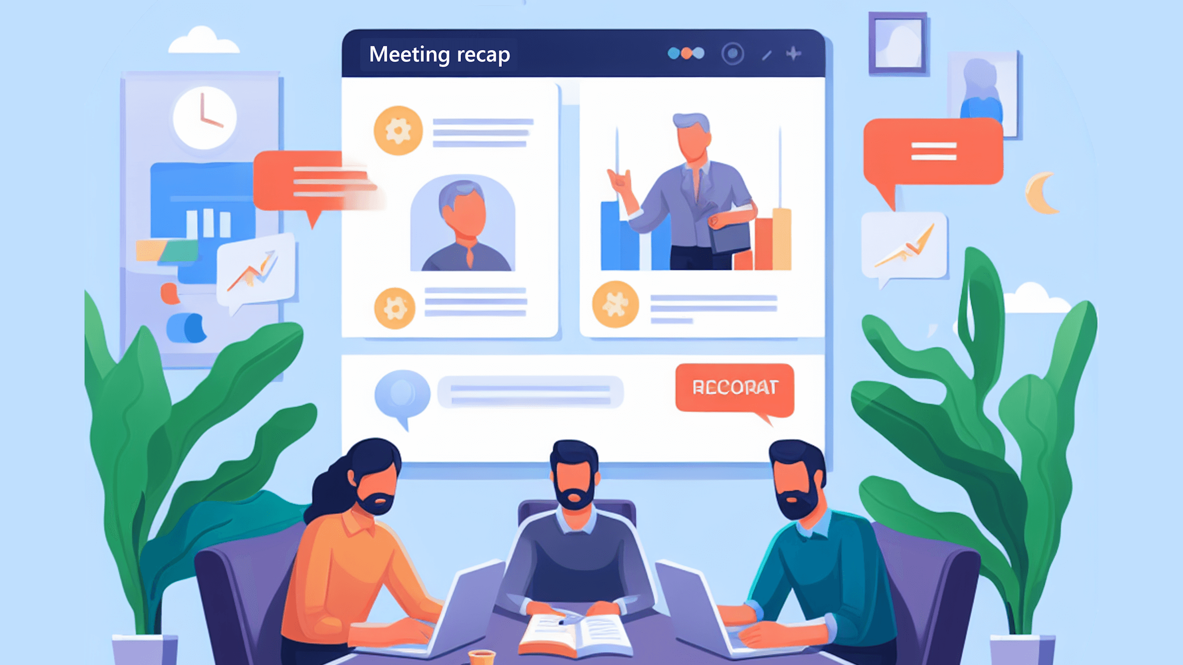 Microsoft Teams 网页端文档云协作与音视频共享控制演示